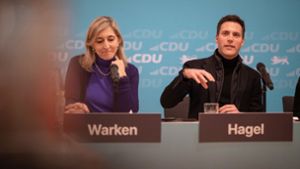 Nina Warken und Manuel Hagel in Ludwigsburg. Foto: dpa/Christoph Schmidt