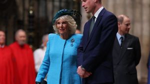 Königin Camilla und Prinz William genossen ihren gemeinsamen Auftritt beim Commonwealth Day sichtlich. Foto: getty/WPA Pool / Getty Images