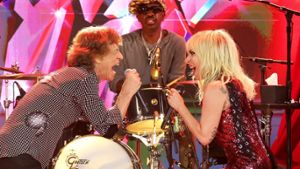 Mick Jagger und Lady Gaga auf der Release-Party des neuen Albums. Foto: 2023 Kevin Mazur