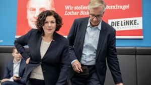 Die Linken-Fraktionschefs Amira Mohamed Ali und Dietmar Bartsch treten nicht erneut an. Foto: dpa/Michael Kappeler