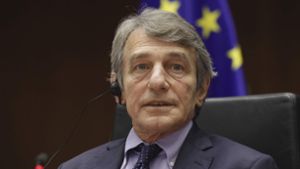 EU-Parlamentspräsident David Sassoli gehört zu den Betroffenen der Strafmaßnahmen. (Archivbild) Foto: AFP/OLIVIER MATTHYS