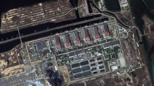 Das Satellitenbild zeigt das Kernkraftwerk Saporischschja. Foto: dpa