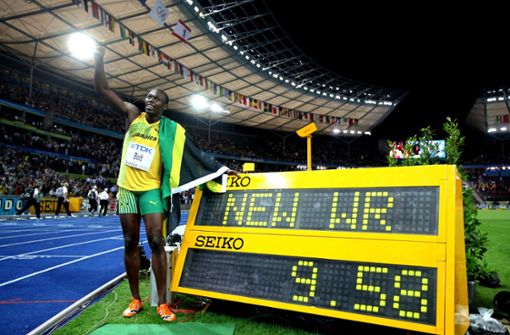Usain Bolt setzt in Berlin neue Maßstäbe. Foto: dpa