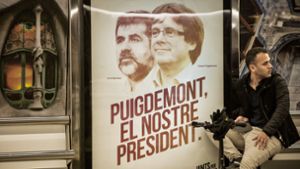 Vor der Wahl 2017: Carles Puigdemont (rechts ) und Jordi Sanchez, zwei führende Köpfe der Separatistenbewegung werben um die Gunst der Wähler. Foto: dpa/Celestino Arce Lavin
