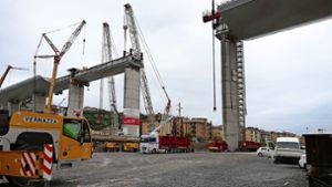 Die neue Brücke in Genua kann bald wiedereröffnet werden. Foto: dpa