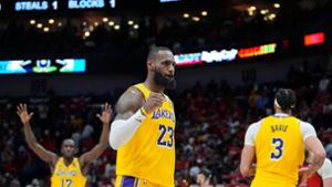 Los Angeles Lakers-Stürmer LeBron James war der zweitbeste Werfer der Partie. Foto: Gerald Herbert/AP