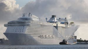 Auf dem Kreuzfahrtschiff „Odyssey of the Seas“ sind 55 Personen positiv auf Corona getestet worden (Archivbild). Foto: AFP/JOE RAEDLE