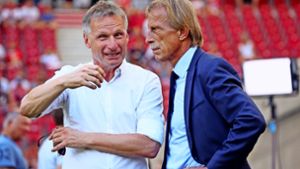 Alte Bekannte: VfB-Manager Michael Reschke, Ex-Trainer Christoph Daum Foto: Baumann