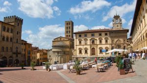 Der historische Ortskern von Arezzo in der Toskana  – die Stadt ist Schauplatz eines Falls  der Krimiautorin Belinda Vogts. Foto: imago/Action Pictures