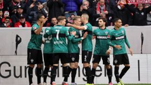 Der VfB feierte eine 3:1-Sieg in Freiburg. Foto: IMAGO/Sportfoto Rudel/IMAGO/Pressefoto Rudel/Robin Rudel