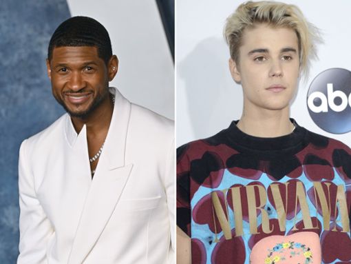 Usher (li.) wollte Justin Biebers Unterstützung auf der Bühne bei der Halbzeit-Show beim Super Bowl. Foto: 2023 Featureflash Photo Agency/Shutterstock.com / IMAGO/Pond5 Images