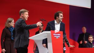 Bijan Tavassoli sorgte für Tumulte beim Linken-Parteitag in Augsburg. Foto: dpa/Karl-Josef Hildenbrand