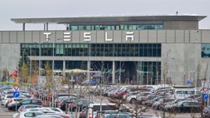 In Grünheide steht die einzige europäische Fabrik des Unternehmens von Milliardär Elon Musk. Foto: Patrick Pleul/dpa