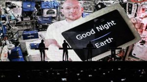 Alexander Gerst ist momentan auf der Internationalen Raumstation im Weltall – und war per Videoschalte beim Konzert von Kraftwerk in Stuttgart dabei. Foto: dpa