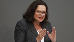 Andrea Nahles appelliert an ihre Partei, die Koalition nicht zu opfern. Foto: Getty Images Europe