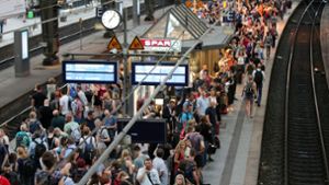 Zahlreiche Fahrgäste warten am Hauptbahnhof auf ihren Zug. Der Hamburger Hauptbahnhof war wegen des Austritts von Kühlmittel teilweise evakuiert worden. Foto: dpa