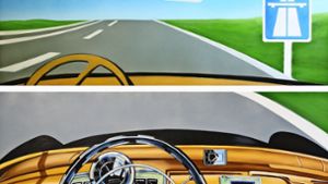 „Fahrn, fahrn, fahrn auf der Autobahn!“ – Emil Schults Interpretation der Kraftwerk-Hymne auf die Monotonie des Unterwegsseins: „Autobahn Comic“ (2004–2019) Foto: © Emil Schult