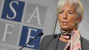 IWF-Chefin Christine Lagarde sieht die Konjunktur-Perspektiven nicht so rosig. Foto: AFP