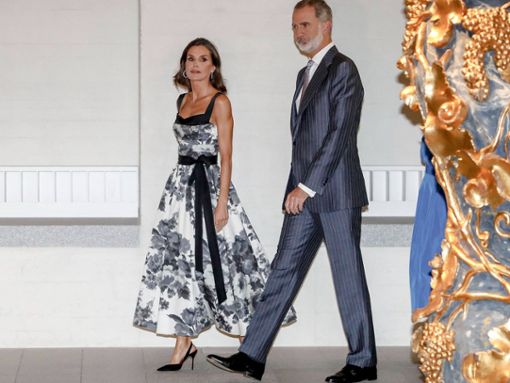 Königin Letizia und König Felipe VI. von Spanien besuchen die Eröffnung einer Galerie in Madrid. Foto: imago images/ABACAPRESS