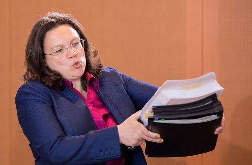 Arbeitsministerin Andrea Nahles (SPD) bekommt ihre Pläne zur Betriebsrente bald durch den Deutschen Bundestag. Foto: dpa