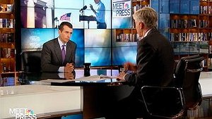 Barack Obamas Chef-Stratege im Weißen Haus David Plouffe (li.) in der Fernsehsendung Meet the Press Foto: Screenshot
