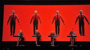 Kraftwerk spielen ihr einziges Deutschland-Konzert im Jahr 2023 in Karlsruhe. (Archivbild) Foto: AFP/Mike Coppola