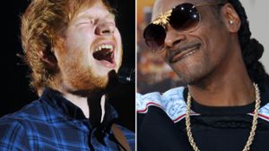 Ed Sheeran und Snoop Dogg rauchten zusammen Marihuana. Foto: [M] Tinseltown/Shutterstock.com / yakub88/Shutterstock.com