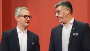 Der AG-Boss Alexander Wehrle (links) und der Vereinspräsident Claus Vogt stellen beim VfB Stuttgart die Weichen für die Zukunft. Foto: Baumann/Hansjürgen Britsch