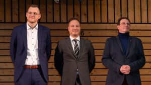 Bei der offiziellen Vorstellung (von links): Chris Nathan, Stefan Ottmüller und Guido Schmucker Foto: Eibner-Pressefoto/Wolfgang Frank