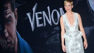 In Hollywood ist auch nicht alles Silber, was glänzt: Michelle Williams bei der Premiere von „Venom“. Foto: AFP