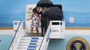 US-Präsident Obama mit seiner Gattin bei der Ankunft in Havana. Foto: Getty
