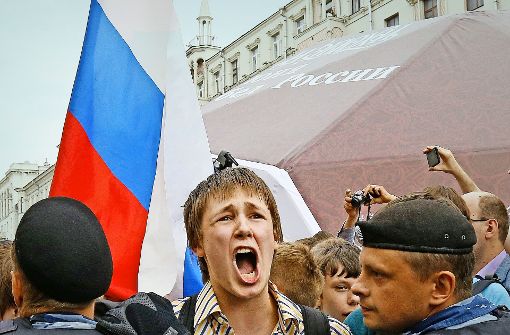 Die Polizei geht in Moskau hart gegen Demonstranten vor. Foto: AP