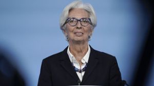 EZB-Chefin Christine Lagarde bei ihrer Rede in Frankfurt. Foto: imago images/Political-Moments/via www.imago-images.de
