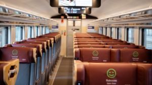 Der Innenraum des neuen Railjet-Züge. Foto: Thomas Kiewning/Deutsche Bahn AG/dpa