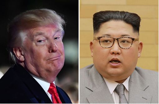 Der Atomstreit zwischen Donald Trump (links) und Nordkoreas Machthaber Kim Jong-Un geht in die nächste Runde. Foto: AFP