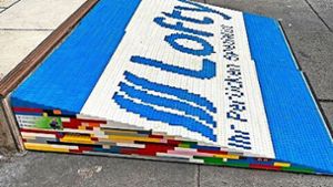 Eine Rampe aus  Legosteinen gibt es bereits in Stuttgart. Foto: Helfen statt Hamstern