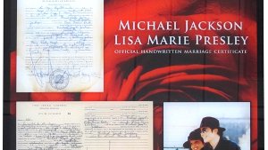 Eine Kopie von Michael Jacksons Heiratsurkunde ist für 36.000 Euro versteigert worden. Foto: United Charity