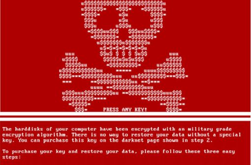 Die Erpressungs-Software „Petya“ verschlüsselte 2017 die Daten vieler Computer und forderte für die Entschlüsselung Lösegeld. Diese so genannten Ransomware-Attacken zählen derzeit zu den größten Bedrohungen im Internet. Foto: dpa