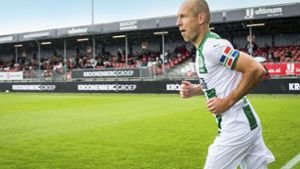 Arjen Robben feiert nicht nur seinen ersten Treffer für den FC Groningen, sondern auch sein Comeback auf dem Platz. Foto: AFP/COR LASKER