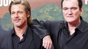 Brad Pitt und Quentin Tarantino bei der Premiere von Once Upon a Time ... in Hollywood in Berlin. Foto: imago images/Future Image