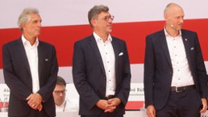 Das Vereinspräsidium des VfB Stuttgart: Rainer Adrion, Claus Vogt, Christian Riethmüller (v. li.) Foto: Baumann/Hansjürgen Britsch