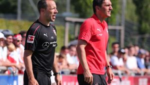 Duo am Spielfeldrand: VfB-Chefcoach Tayfun Korkut (re.), Co-Trainer Steven Cherundolo Foto: Baumann