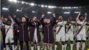 Europa League: Bayer Leverkusen schlägt in der K.o.-Runde den As Rom und kommt seinem Traum vom Triple näher. Foto: dpa/Andrew Medichini