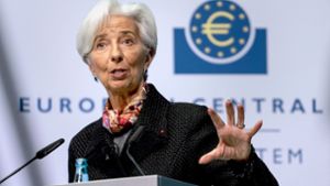 EZB-Präsidentin Christine Lagarde hält eine Zinserhöhung im kommenden Jahr für „sehr unwahrscheinlich“. Foto: dpa/Frank Rumpenhorst
