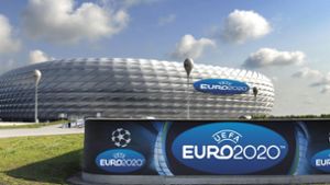 München ist einer der elf EM-Gastgeber. In die Arena dürfen rund 14 000 Zuschauer – in unserer Bildergalerie finden Sie die voraussichtlich erlaubten Zahlen in allen elf Stadien. Foto: imago/Sven Simon