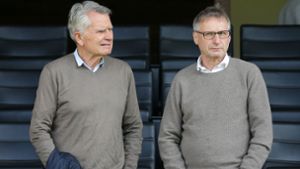 VfB-Präsident Wolfgang Dietrich (links) mit Sportvorstand Michael Reschke. Foto: Pressefoto Baumann