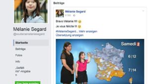 Mélanie Segard sagt im französischen Fernsehen das Wetter an – und begeistert die Zuschauer. Foto: Screenshot/Facebook Mélanie Segard