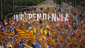 Am Nationalfeiertag Kataloniens forderten Hunderttausende die Unabhängigkeit ihrer Region. Foto: AP