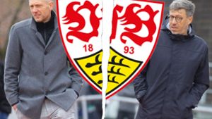 Eiszeit beim VfB Stuttgart: Präsident Claus Vogt (rechts) und Präsidiumsmitglied Christian Riethmüller haben sich nicht mehr viel zu sagen. Foto: Pressefoto Baumann/Hansjürgen Britsch