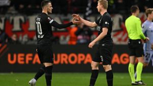 Eintracht Frankfurt darf weiter vom Einzug ins Halbfinale der Europa League träumen Foto: dpa/Arne Dedert